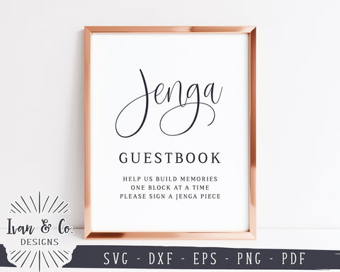 Jenga Guestbook SVG Files | Wedding SVG | Wedding Sign SVG | Commercial Use | Cricut | Silhouette | Cut Files (1028214212) SVG Ivan & Co. Designs 