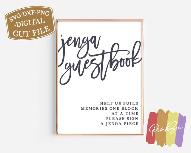 Jenga Guestbook SVG Files | Wedding Svg | Wedding Sign Svg | Guestbook Svg | Commercial Use | Digital Cut Files (1160824146) SVG PinkZou 