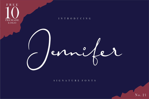 Jennifer [Extras Premade Logo] Font Good Java 