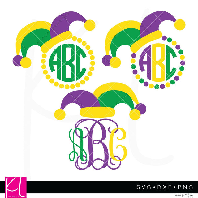 Jester Hat Monogram Frames SVG Kelly Lollar Designs 