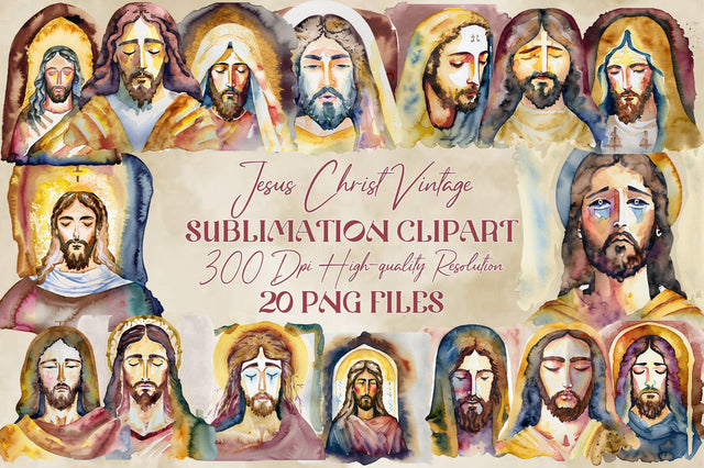 Jesus Christ Vintage Watercolor Sublimation Clipart Sublimation Jagonath Roy 