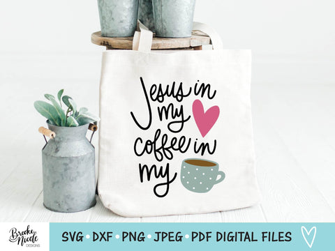 Jesus & Coffee SVG Cut File | Christian shirt SVG | png | jpeg | dxf | Cricut SVG | Silhouette svg | coffee svg SVG Brooke Nicole Designs 