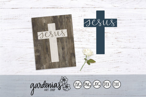 Jesus in Cross SVG SVG Gardenias Art Shop 