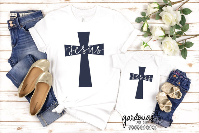 Jesus in Cross SVG SVG Gardenias Art Shop 