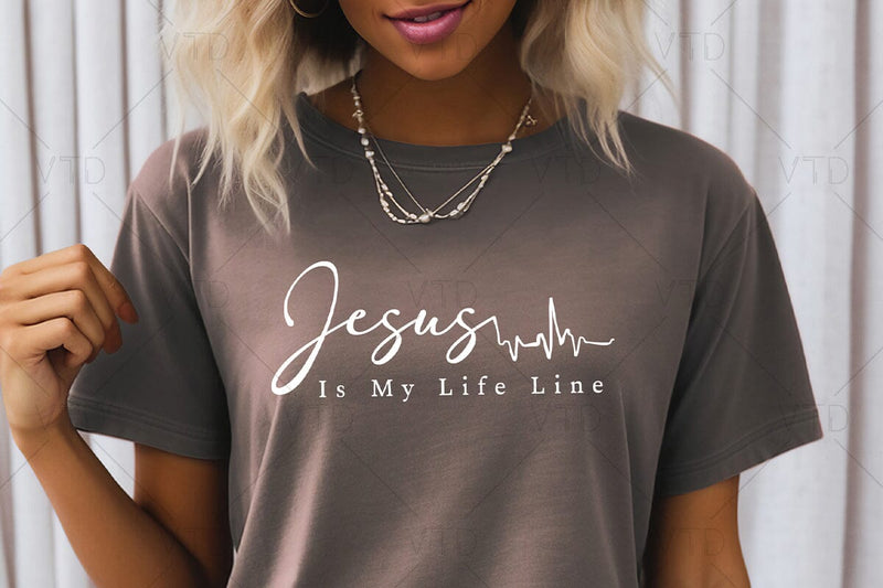 Jesus Is My Life Line Svg Png Files, Christian Heartbeat Svg, Faith ...