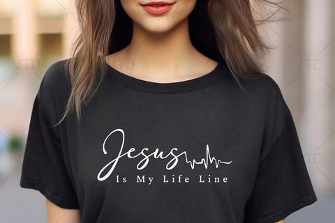 Jesus Is My Life Line Svg Png Files, Christian Heartbeat Svg, Faith Cross Svg, Jesus Svg, Religion Shirt Svg, Lifeline Svg, Religious Svg SVG DesignDestine 