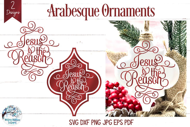 Jesus Is The Reason Arabesque Ornament SVG SVG Wispy Willow Designs 
