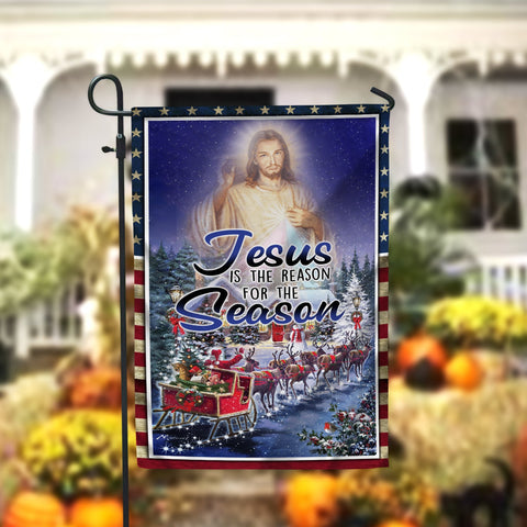 Jesus Is The Reason For The Christmas Season Garden Flag - 12x18 Garden Flag Sublimation Design Download PNG File Instant Download Sublimation CaldwellArt 