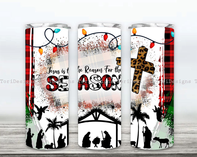 Jesus is the Reason For the Season Christmas Tumbler Wrap PNG, Christmas Tumbler Sublimation Designs, Winter Tumbler Wrap, Christmas Tumbler PNG, Xmas Tumbler PNG Sublimation ToriDesigns 