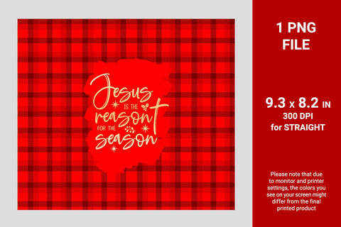 Jesus is the reason for the season sublimation tumbler, Christmas tumbler wrap, 20 oz skinny tumbler Sublimation KMarinaDesign 