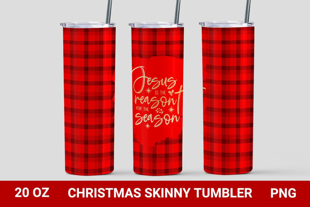 Jesus is the reason for the season sublimation tumbler, Christmas tumbler wrap, 20 oz skinny tumbler Sublimation KMarinaDesign 