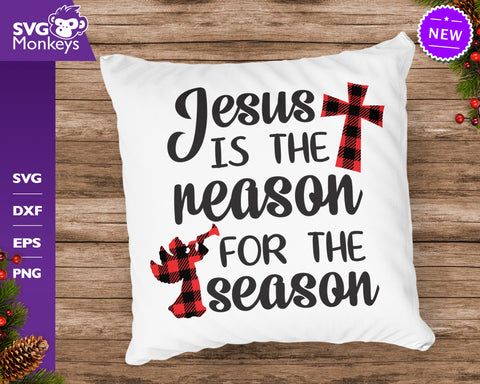 Jesus Is The Reason For The Season Svg, Christmas Buffalo Plaid Svg SVG SvgMonkeys 
