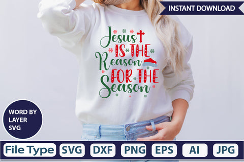 JESUS IS THE REASON FOR THE SEASON SVG Cut File SVG DesignPlante 503 