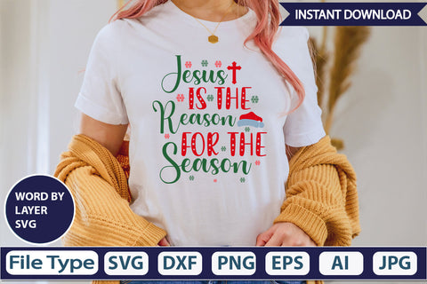 JESUS IS THE REASON FOR THE SEASON SVG Cut File SVG DesignPlante 503 