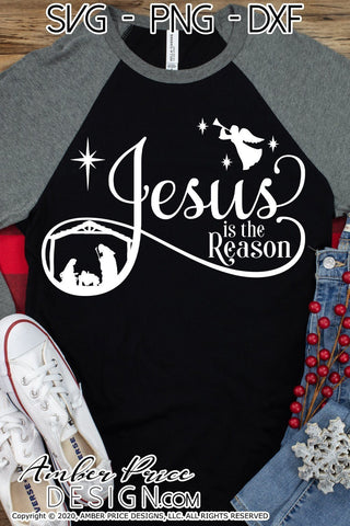 Jesus is the reason SVG PNG DXF | Christmas Nativity Scene SVG | Christian Christmas SVGs SVG Amber Price Design 