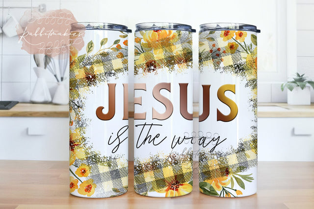 Jesus is the Way 20 Oz skinny tumbler wrap, Christian straight template digital download sublimation Sublimation Rabbitmakies 