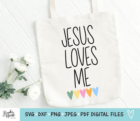 Jesus Loves Me SVG Cut File | Christian tshirt SVG | png | jpeg | dxf | Cricut SVG | Silhouette | Instant Download | nursery sign svg | kids tshirt svg SVG Brooke Nicole Designs 
