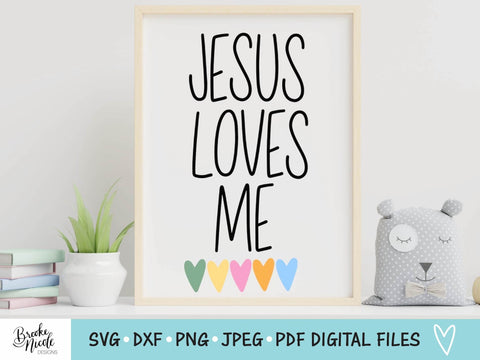 Jesus Loves Me SVG Cut File | Christian tshirt SVG | png | jpeg | dxf | Cricut SVG | Silhouette | Instant Download | nursery sign svg | kids tshirt svg SVG Brooke Nicole Designs 