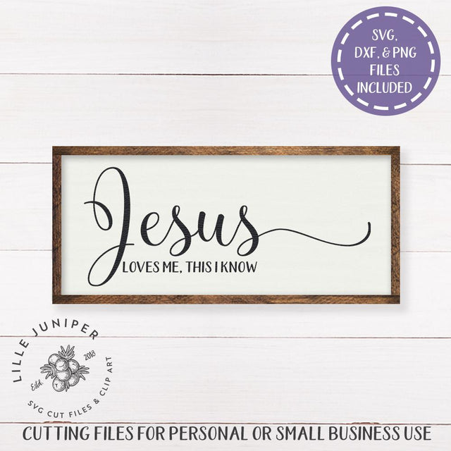 Jesus Loves Me SVG | Religious SVG | Rustic Nursery Sign Design SVG LilleJuniper 