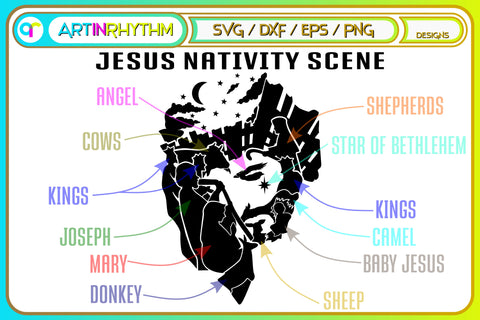 Jesus nativity scene, Jesus on the cross SVG Artinrhythm shop 