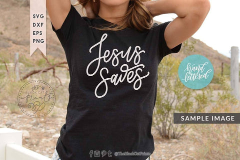 Jesus saves cut file | Hand lettered SVG TheBlackCatPrints 