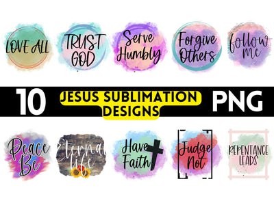 Jesus Sublimation Quotes Bundle - 10 Designs Sublimation MockupSvgVenue 