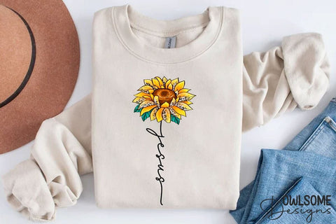 Jesus Sunflower Sublimation PNG Sublimation Sublimation Owlsome.Designs 