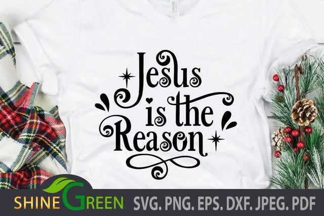 Jesus SVG - Jesus is the Reason, Christmas Ornament Arabesque SVG SVG Shine Green Art 