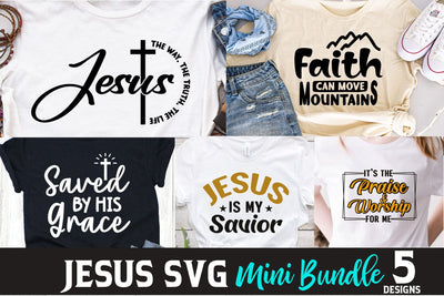 Jesus SVG Mini Bundle - 5 Christian Quotes SVG SVG Shine Green Art 