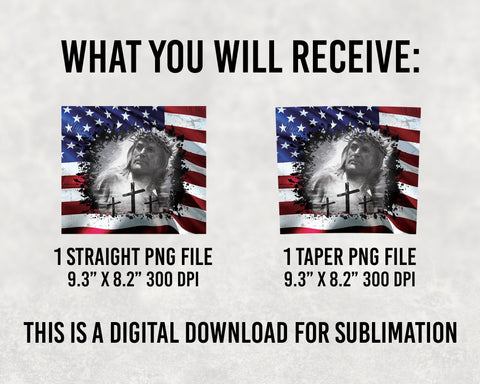 Jesus Usa Flag , Skinny Tumbler 20oz, Father's Day Gift, Seamless Tumbler Pattern Sublimation BOO-design 