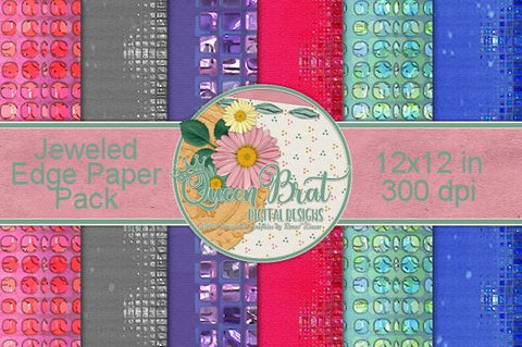 Jeweled Edge Paper Pack Digital Pattern QueenBrat Digital Designs 
