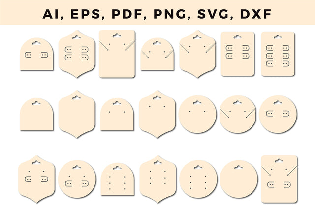 Jewelry Display Card Template SVG, Multilayer Laser Cut Files, SVG, 3D Designs, Mini Design Bundles SVG MD JOYNAL ABDIN 