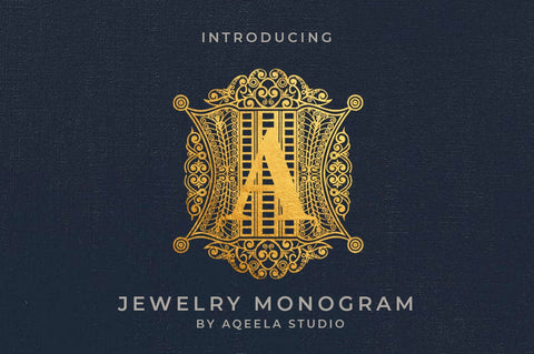 Jewelry Monogram Font azkiyaazka026 