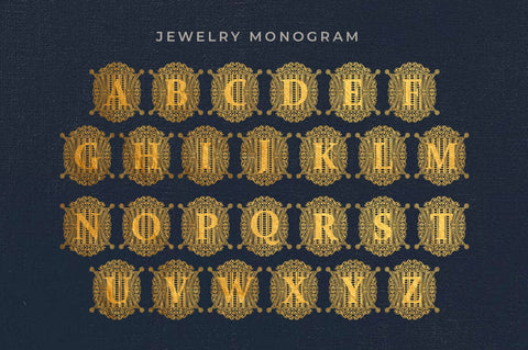 Jewelry Monogram Font azkiyaazka026 