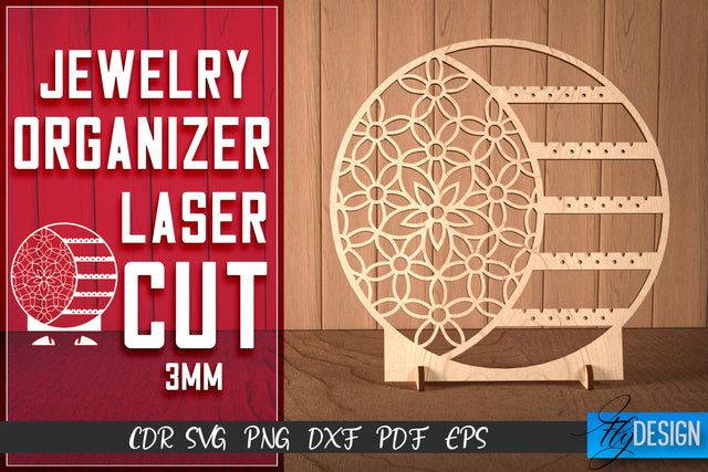 Jewelry Organizer Laser Cut SVG | Accessories Holder SVG Design | CNC Files SVG Fly Design 