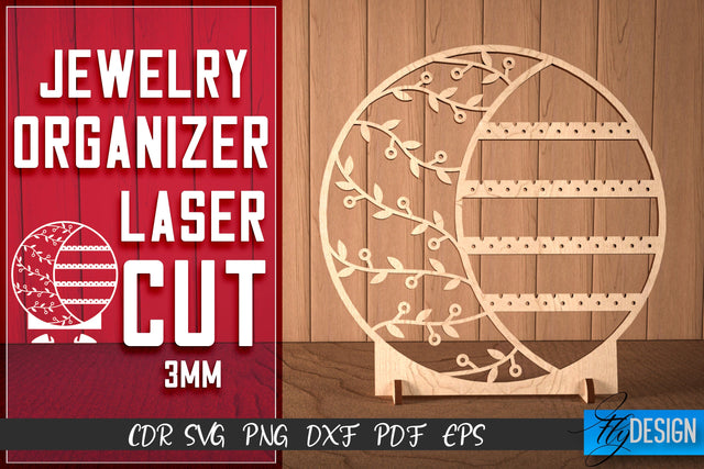 Jewelry Organizer Laser Cut SVG | Accessories Holder SVG Design | CNC Files SVG Fly Design 
