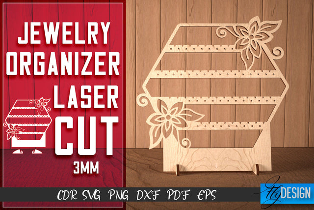 Jewelry Organizer Laser Cut SVG | Accessories Holder SVG Design | CNC Files SVG Fly Design 