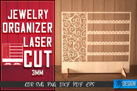 Jewelry Organizer Laser Cut SVG | Accessories Holder SVG Design | CNC Files SVG Fly Design 