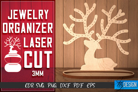 Jewelry Organizer Laser Cut SVG | Accessories Holder SVG Design | CNC Files SVG Fly Design 