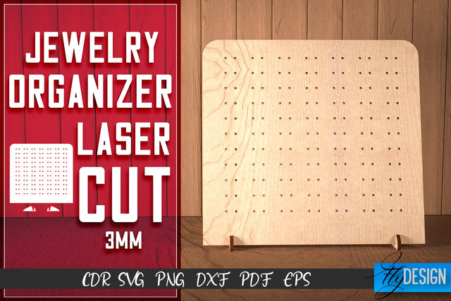 Jewelry Organizer Laser Cut SVG | Accessories Holder SVG Design | CNC Files SVG Fly Design 