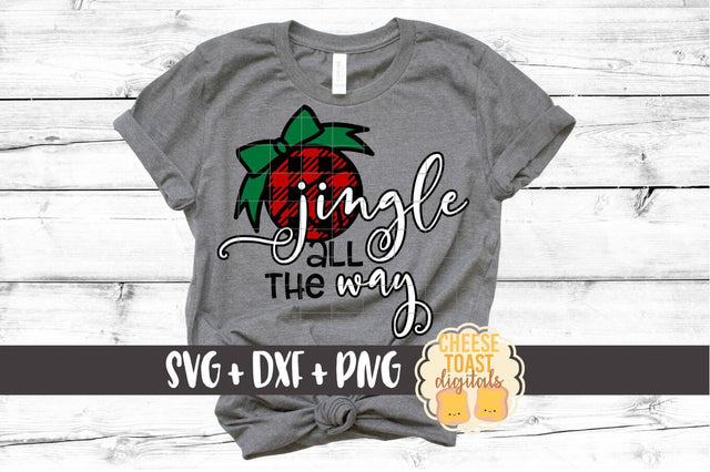 Jingle All The Way - Buffalo Plaid Bell - Christmas SVG Files SVG Cheese Toast Digitals 