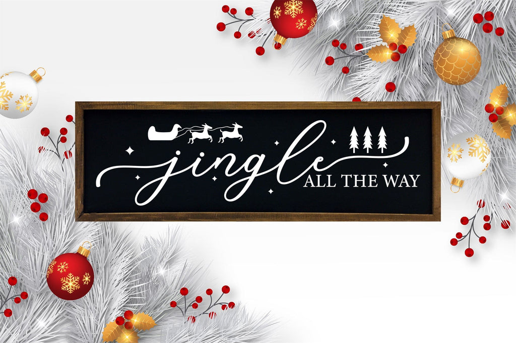 Jingle All the Way, Farmhouse Christmas Sign SVG - So Fontsy