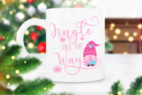 Jingle All the Way I Pink Christmas Gnome Sublimation Sublimation Happy Printables Club 