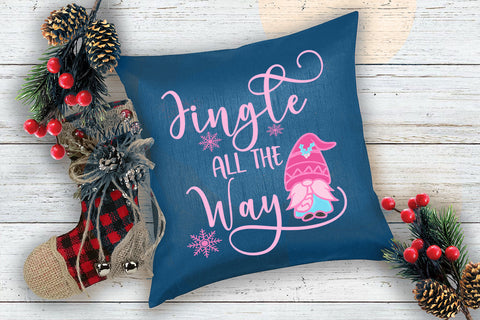 Jingle All the Way I Pink Christmas Gnome Sublimation Sublimation Happy Printables Club 