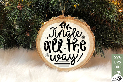Jingle all the way Round Snig SVG akazaddesign 