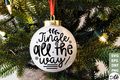 Jingle all the way Round Snig SVG akazaddesign 
