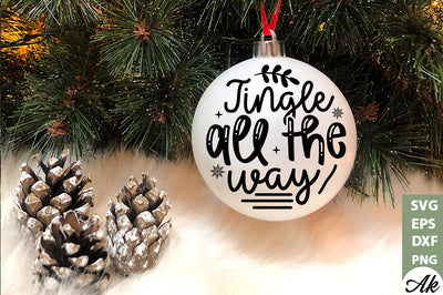 Jingle all the way Round Snig SVG akazaddesign 