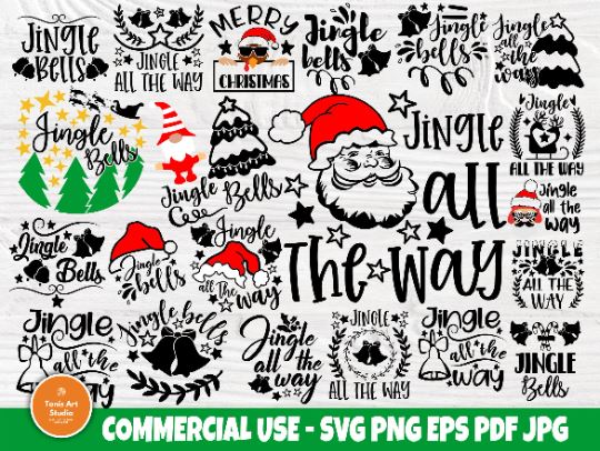 Jingle All the Way SVG Bundle, Christmas Shirt Svg SVG TonisArtStudio 