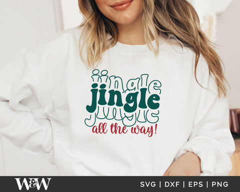 Jingle All The Way SVG | Christmas Shirt SVG SVG Wood And Walt 