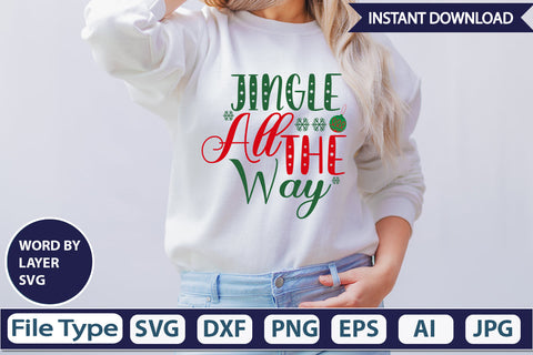 Jingle All The Way SVG Cut File SVGs,Quotes and Sayings,Food & Drink,On Sale, Print & Cut SVG DesignPlante 503 